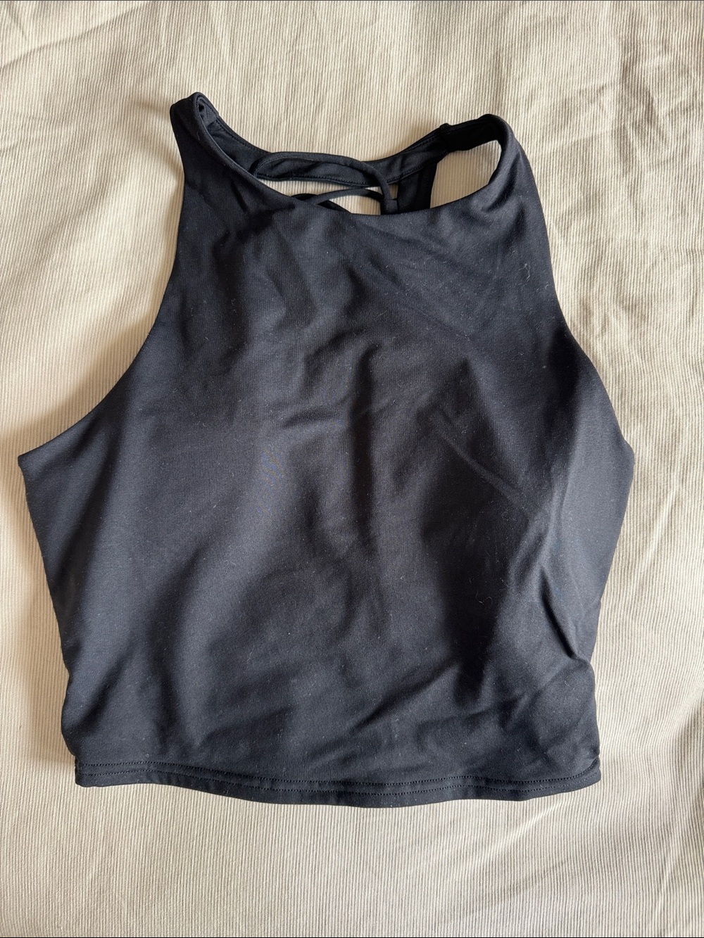 ALO Yoga Black High-Neck Crop Tank